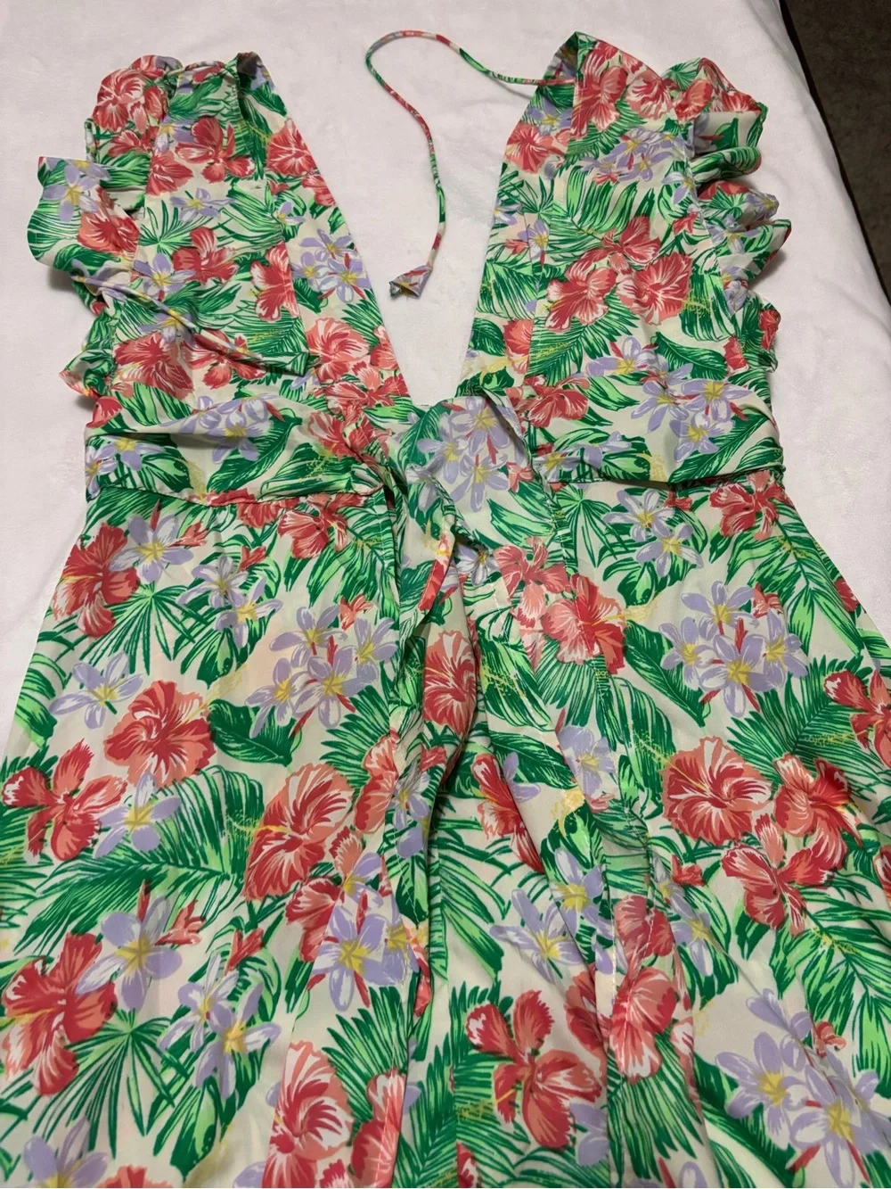 Floral Green Tropical Maxi dress